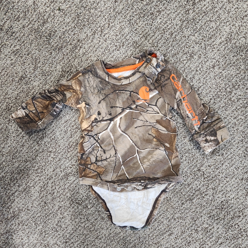 Carhartt Kids Camo Long Sleeve One Piece - Brown and Orange